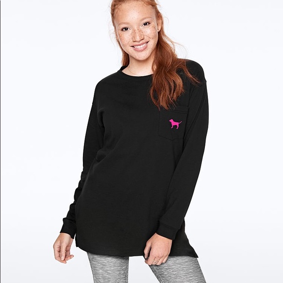 ❗️LAST💕VS PINK PINK BALCK OMBRÉ EMOJI CAMPUS TEE - Picture 3 of 4